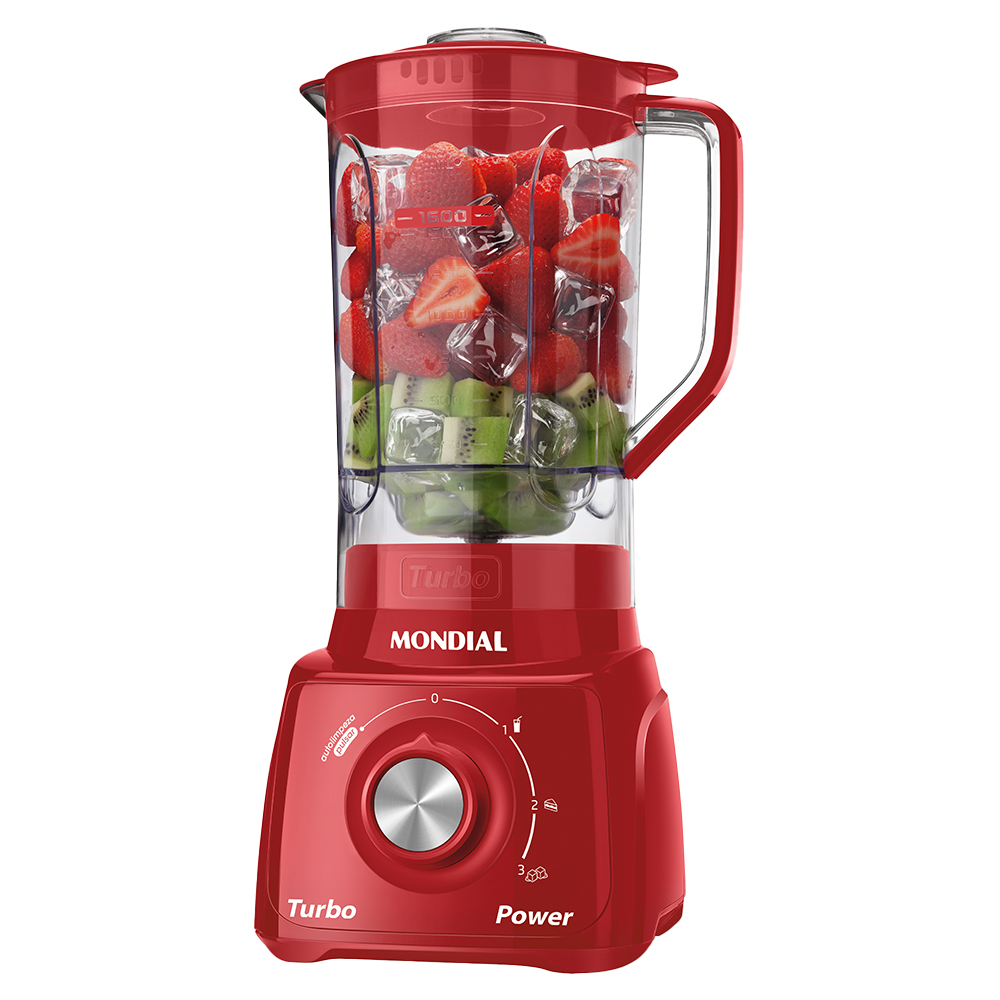 Liquidificador Mondial Turbo Power L99fb 2,2L 550W 3 Velocidades - Vermelho - 220 Volts