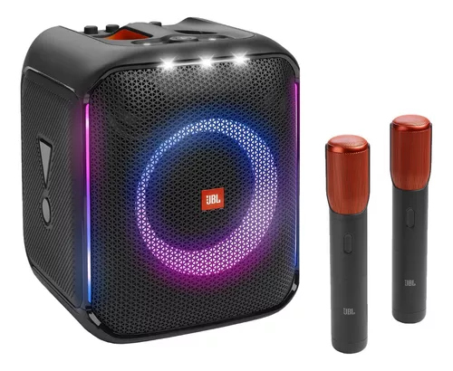 Caixa de Som + 2 Microfones Sem Fio JBL Partybox Encore Light Show Bluetooth USB 100W RMS