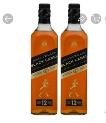 [2 unidades] Johnnie walker black label sherry finish 12 anos 750ml cada