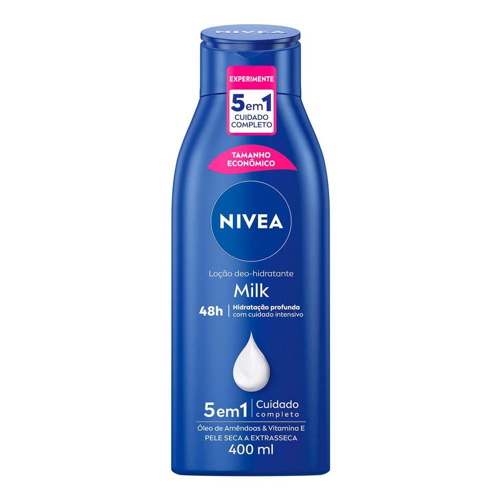 2 Unidades de Nivea Loção Hidratante Milk Pele Seca a Extrasseca 400ml