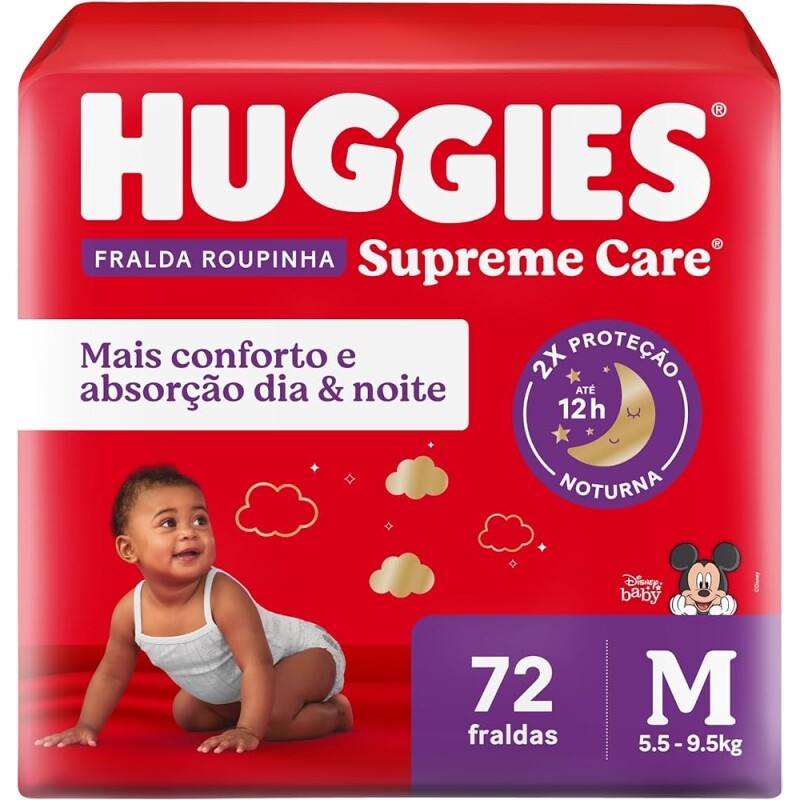 Fralda Huggies Roupinha Supreme Care M 72 Unidades