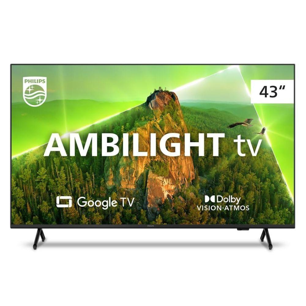 Smart Tv 43'' Philips Ambilight Google Tv Comando De Voz Bivolt - 43PUG7908/78