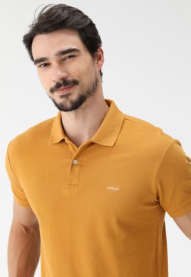 Camisa Polo Colcci Reta Logo Amarela