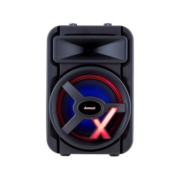 Caixa de Som Amplificada Bluetooth Amvox ACA 251 New X 250W 8” USB com Tweeter