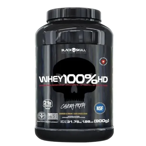 WHEY 100% HD BLACK SKULL - 900G POTE COOKIES & CREAM