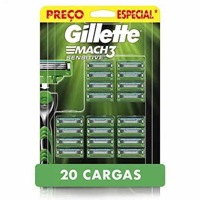 Gillette Mach3 Sensitive - Carga para Aparelho de Barbear, 20 unidades