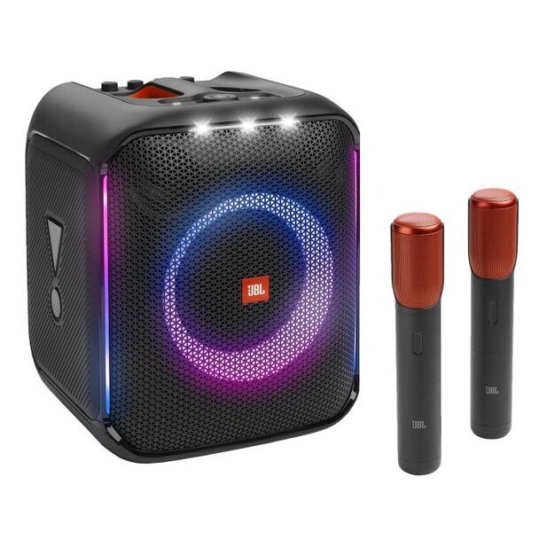 Caixa de Som + 2 Microfones Sem Fio JBL Partybox Encore Light Show Bluetooth USB 100W RMS