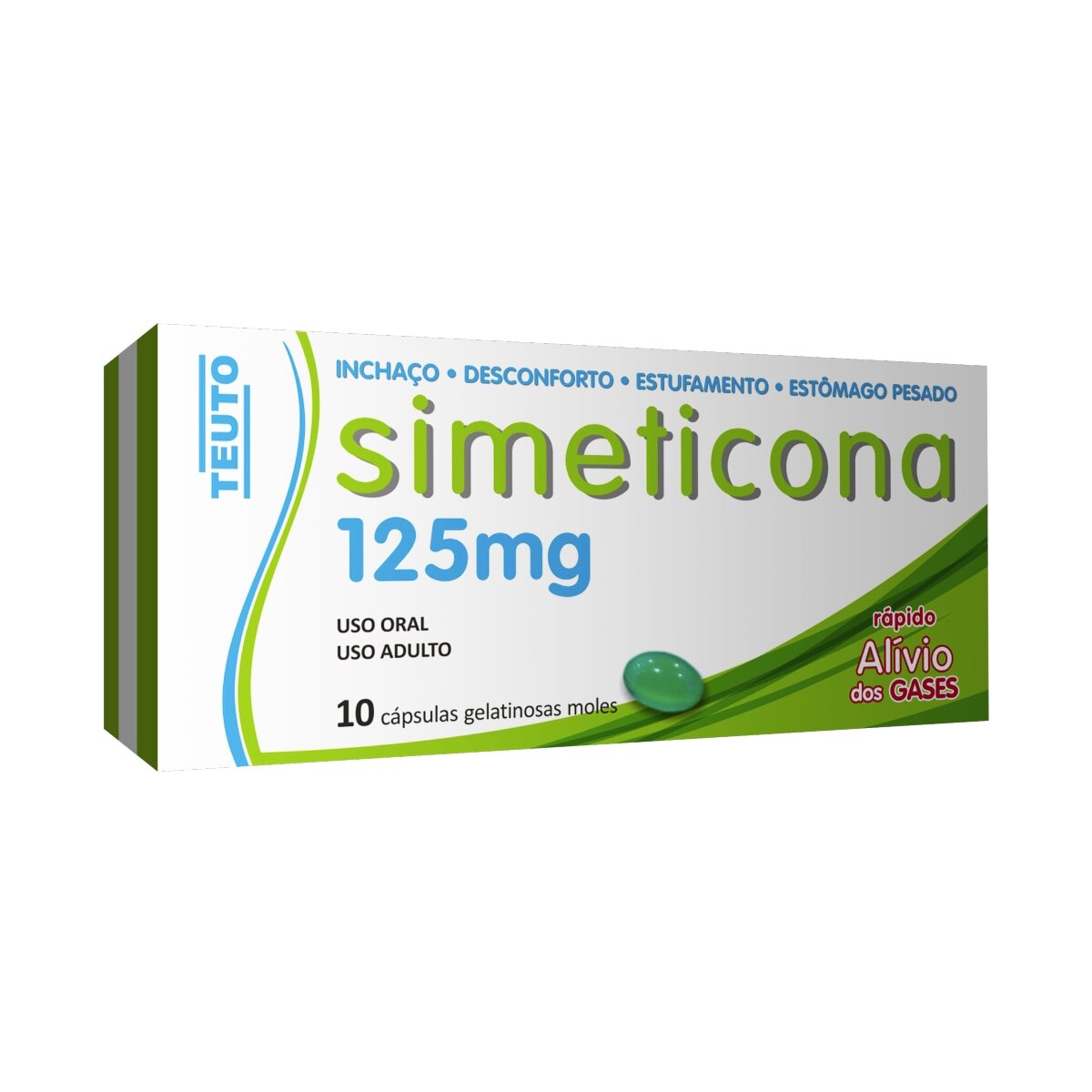 Simeticona 125mg 10 Capsulas Teuto