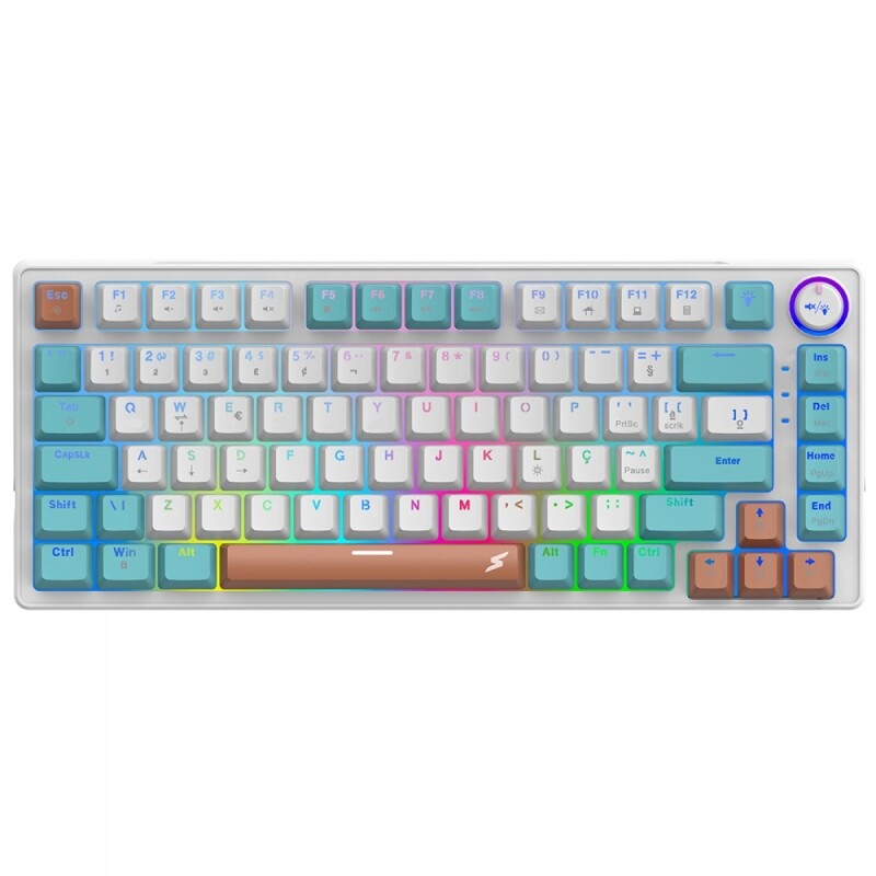 Teclado Gamer SuperFrame Ribbon RGB Switch Red 75% ABNT Hot Swap Com Fio