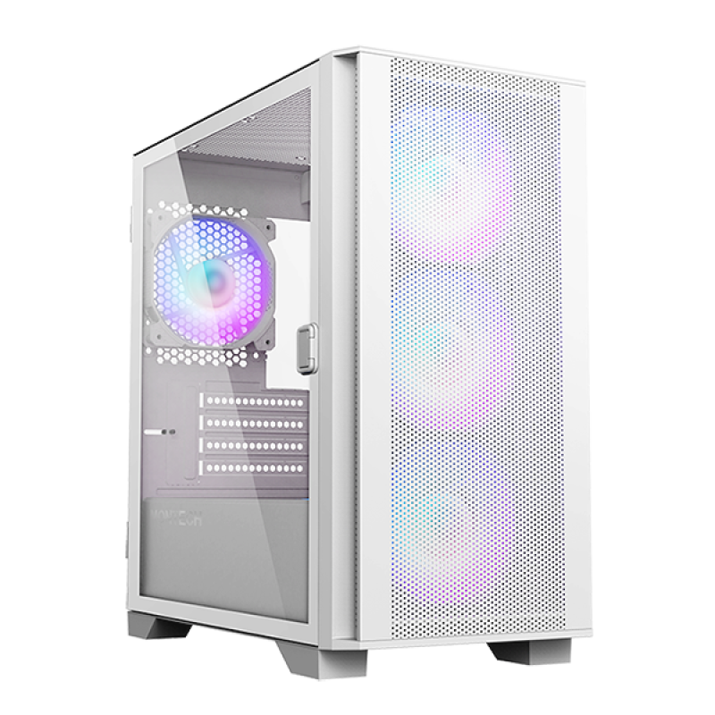 Gabinete Gamer Montech AIR 100 ARGB Mini Tower White mATX 4 Fans Vidro Temperado