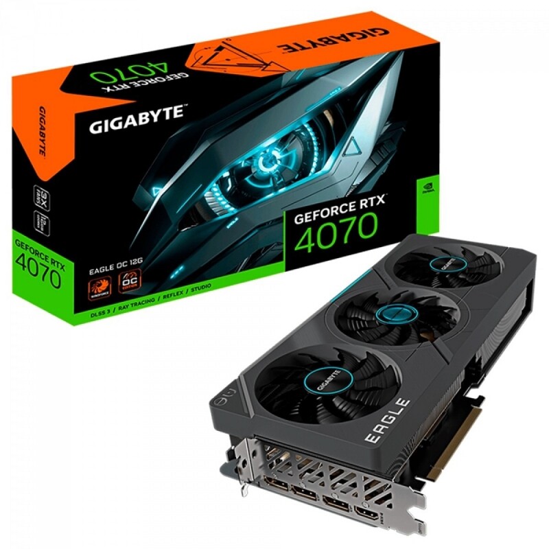 Placa De Video Gigabyte GeForce RTX 4070 Eagle OC 12GB GDDR6X DLSS Ray Tracing GV-N4070EAGLE OC-12GD