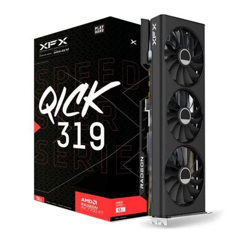 Placa de Vídeo XFX AMD Radeon RX 7700 XT Speedster QICK 319 12GB GDDR6 FSR Ray Tracing RX-77TQICKB9