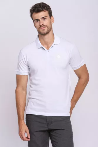 Polo Masculina Meia Malha Polo Wear Branco