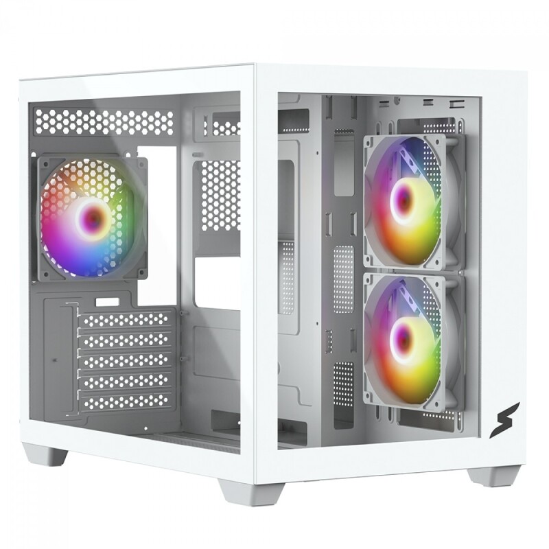 Gabinete Gamer SuperFrame Box Mid Tower Vidro Temperado M-ATX White Sem Fonte Sem Fan