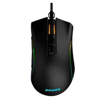 Mouse Gamer PCYes Valus, RGB, 12400 DPI, 8 Botões, Preto - PMGVLBV