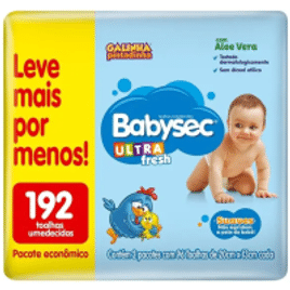 Toalha Umedecida Babysec Ultrafresh - 192 Unidades