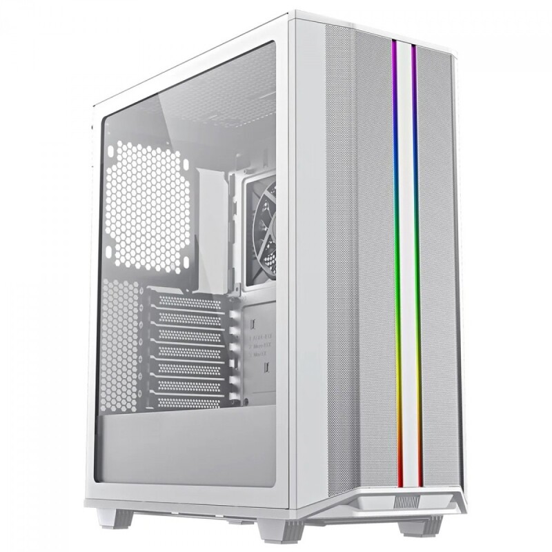 Gabinete Gamer Gamemax Precision ARGB 8808 White Mid Tower Vidro Temperado E-ATX Sem Fonte Com 2 Fans