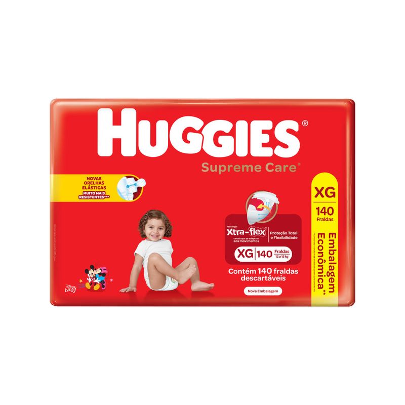 Fralda Huggies Supreme Care Ultra Tamanho Xg - 140 Unidades