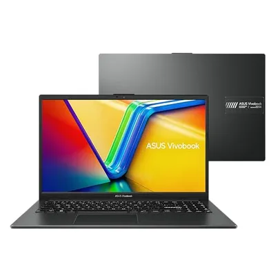 Notebook ASUS VivoBook Go 15, AMD RYZEN 5 7520U, 8GB, 256GB SSD, KeepOS, Tela 15,6 FHD, Mixed Black - E1504FA-NJ731