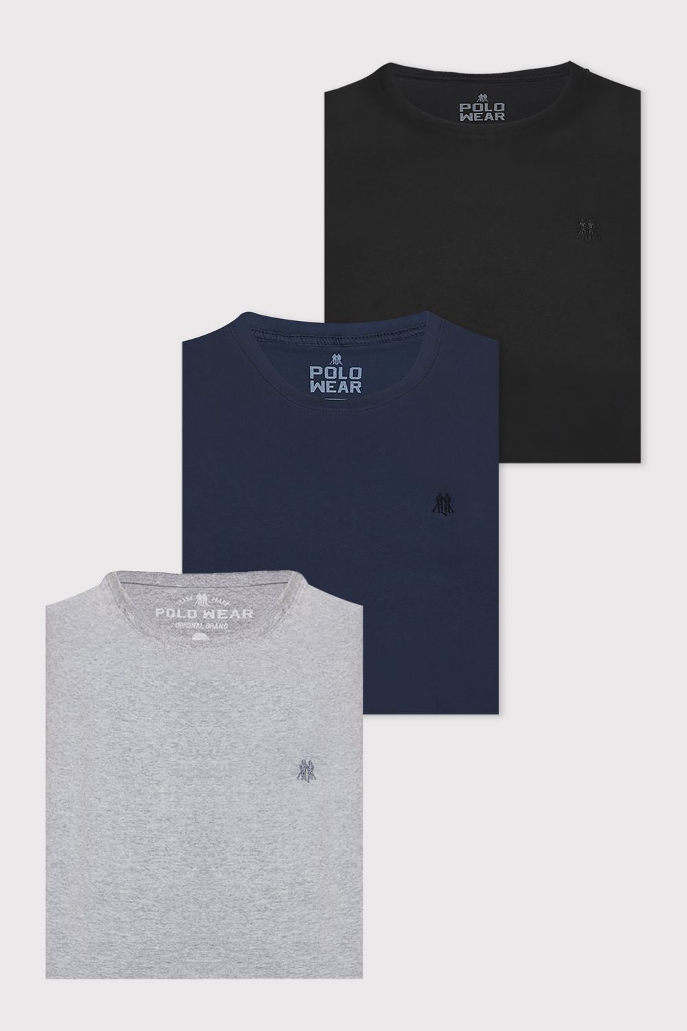 Kit 3 Camisetas Masculinas Regular Polo Wear Sortido