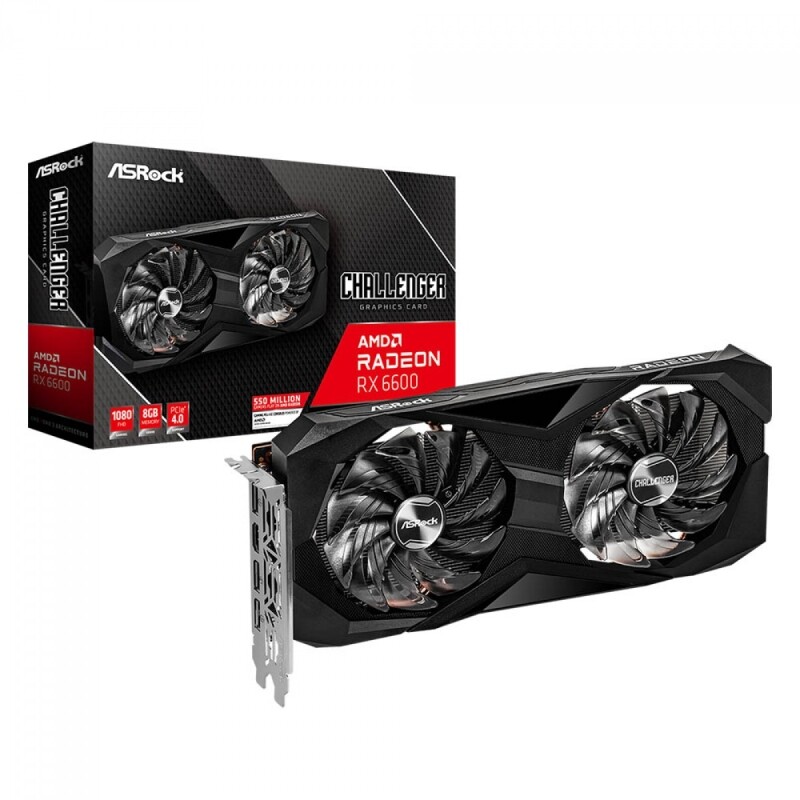 Placa de Vídeo ASRock Radeon RX 6600 Challenger D 8GB GDDR6 FSR Ray Tracing 90-GA2RZZ-00UANF