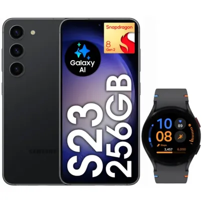 COMBO: Smartphone Samsung Galaxy S23 5G 256GB 8GB RAM + Relógio Galaxy Watch FE