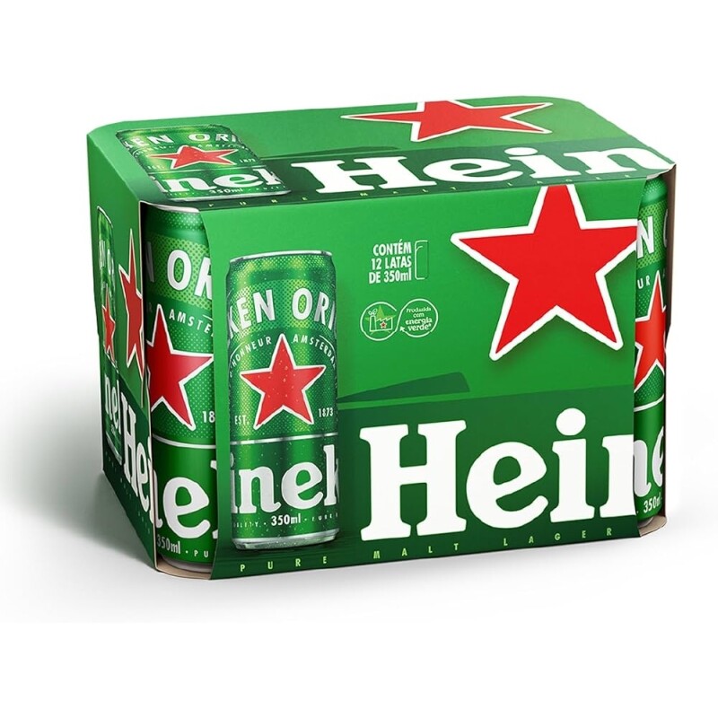 2 Packs Heineken Cerveja Pilsen - 12 latas de 350ml (Total 24 Latas)