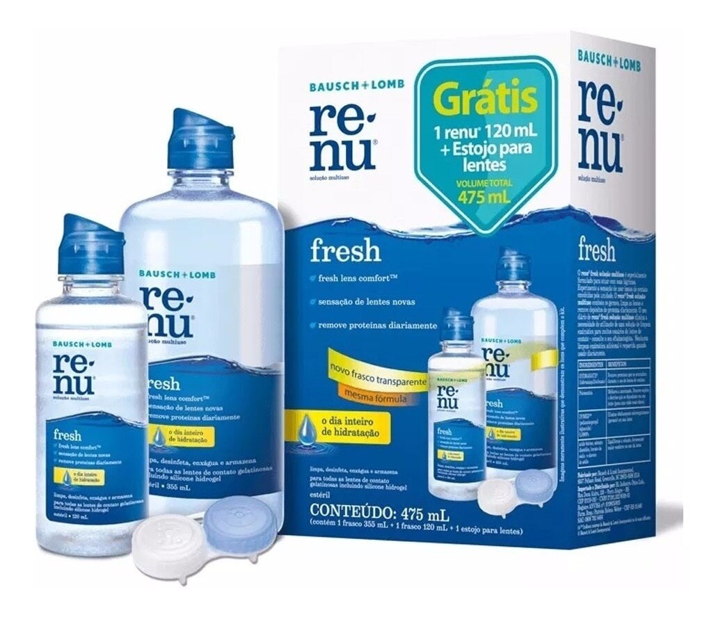 Renu Fresh Solucao para Lentes 355ml Gratis 120ml + Estojo