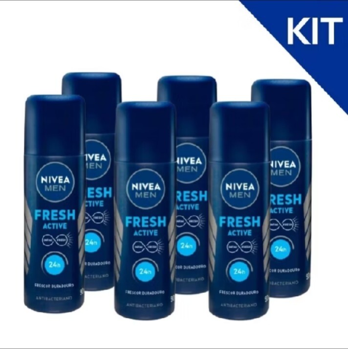 6 Unidades Desodorante Spray Nivea Men Fresh Active 90ml