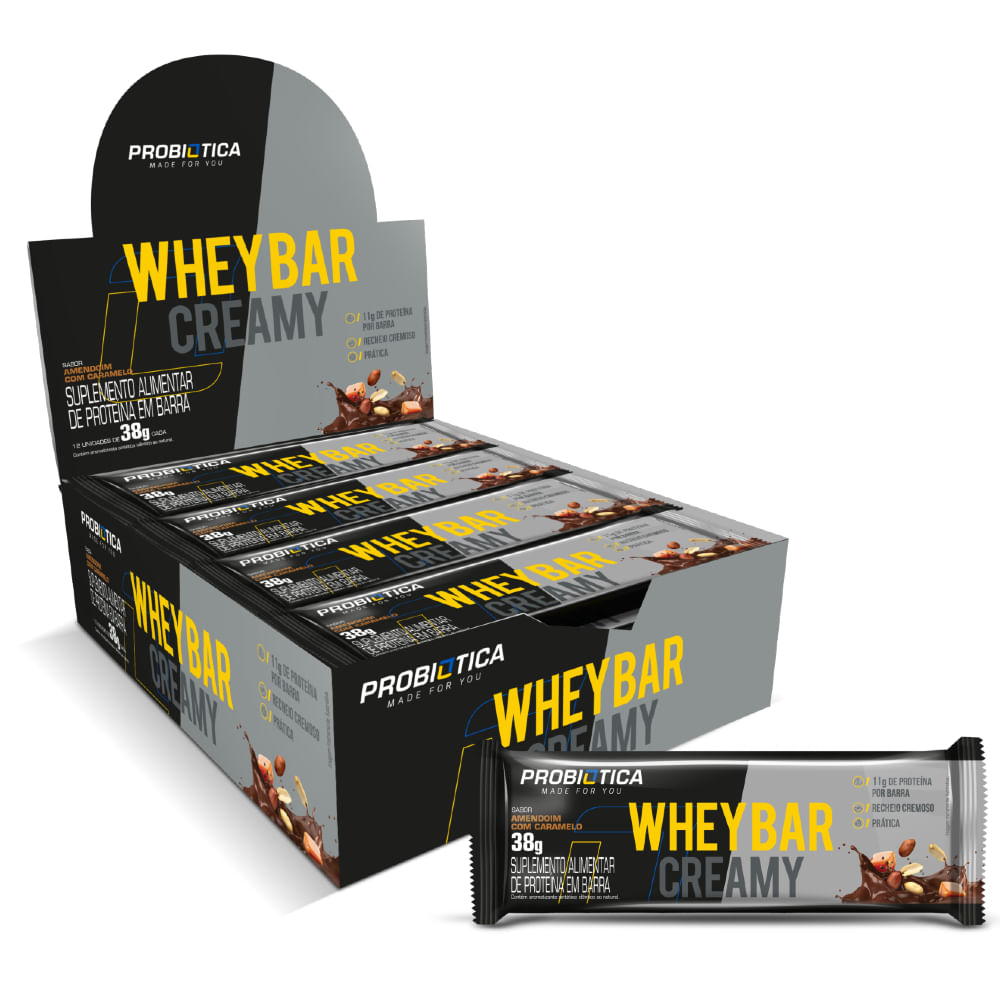 Whey Bar Creamy Probiótica 38g - 12 Unidades