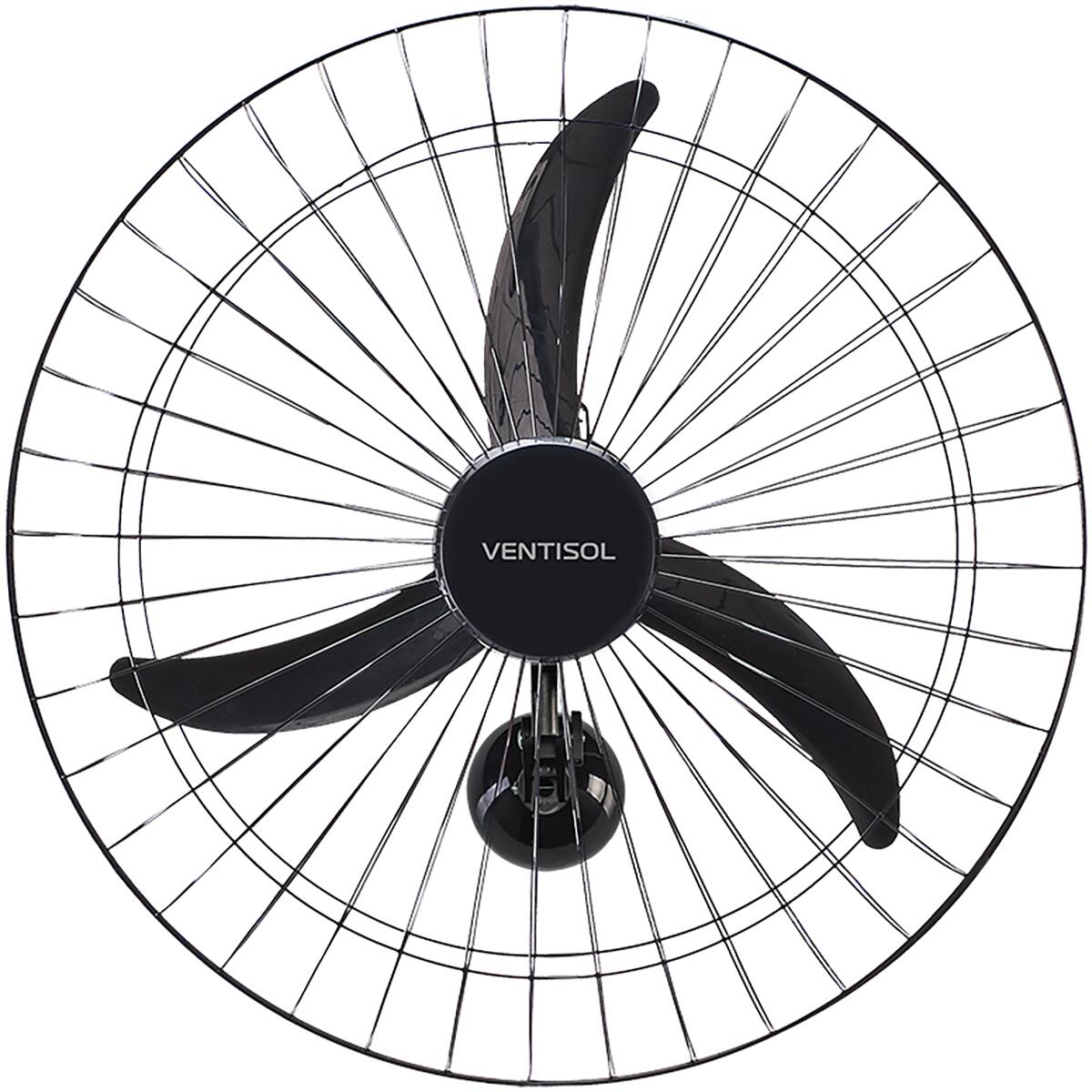 Ventilador De Parede Oscilante Preto 60Cm 220V Ventisol