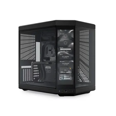 Gabinete Gamer Hyte Y70, Mid Tower, E-ATX, Touch 14.1 LCD 4K, Preto - CS-HYTE-Y70-B-L