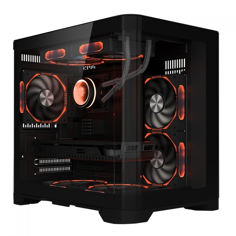 Gabinete Gamer SuperFrame Prime Mid Tower Vidro Temperado M-ATX Preto Sem Fonte Sem Fan