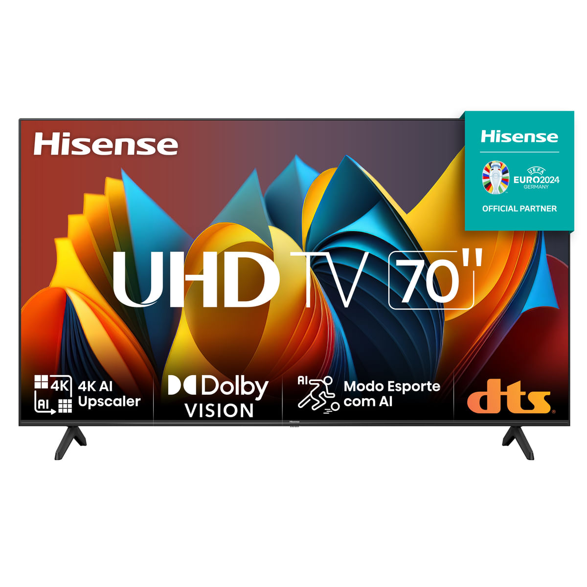 Hisense Smart TV UHD 4K 70 70A6K HDR10+ Dolby Vision Controle por Voz Compatível com Alexa