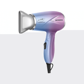 Secador de Cabelo Mondial Dobrável Tourmaline Azul e Rosa 1200W 2 Velocidades by Juliette Qu4tro Elementos SCT-JU-03