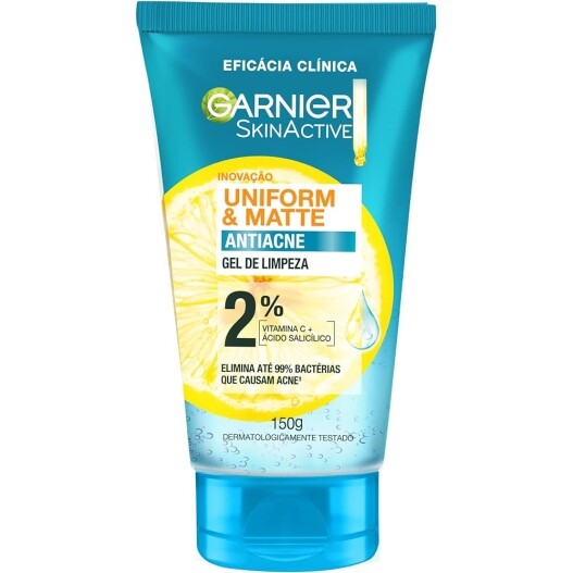 Gel de Limpeza Facial Garnier Uniform & Matte Antiacne - 150g