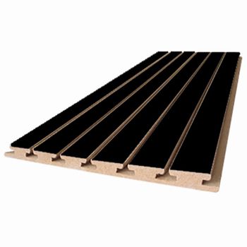 MDF Canaletado 4" Preto Texturizado 18mm 1850x2750mm 3R Madeiras