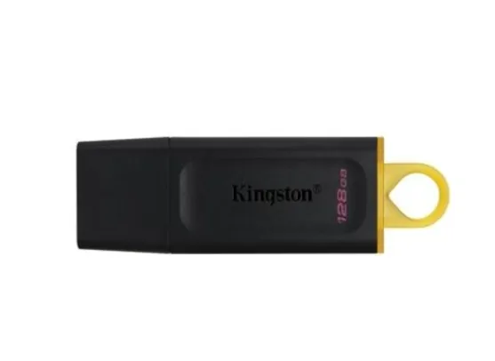 Pen Drive DataTraveler Exodia 128GB Kingston com Conexão USB 3.2, Preto/Amarelo - DTX/128GB