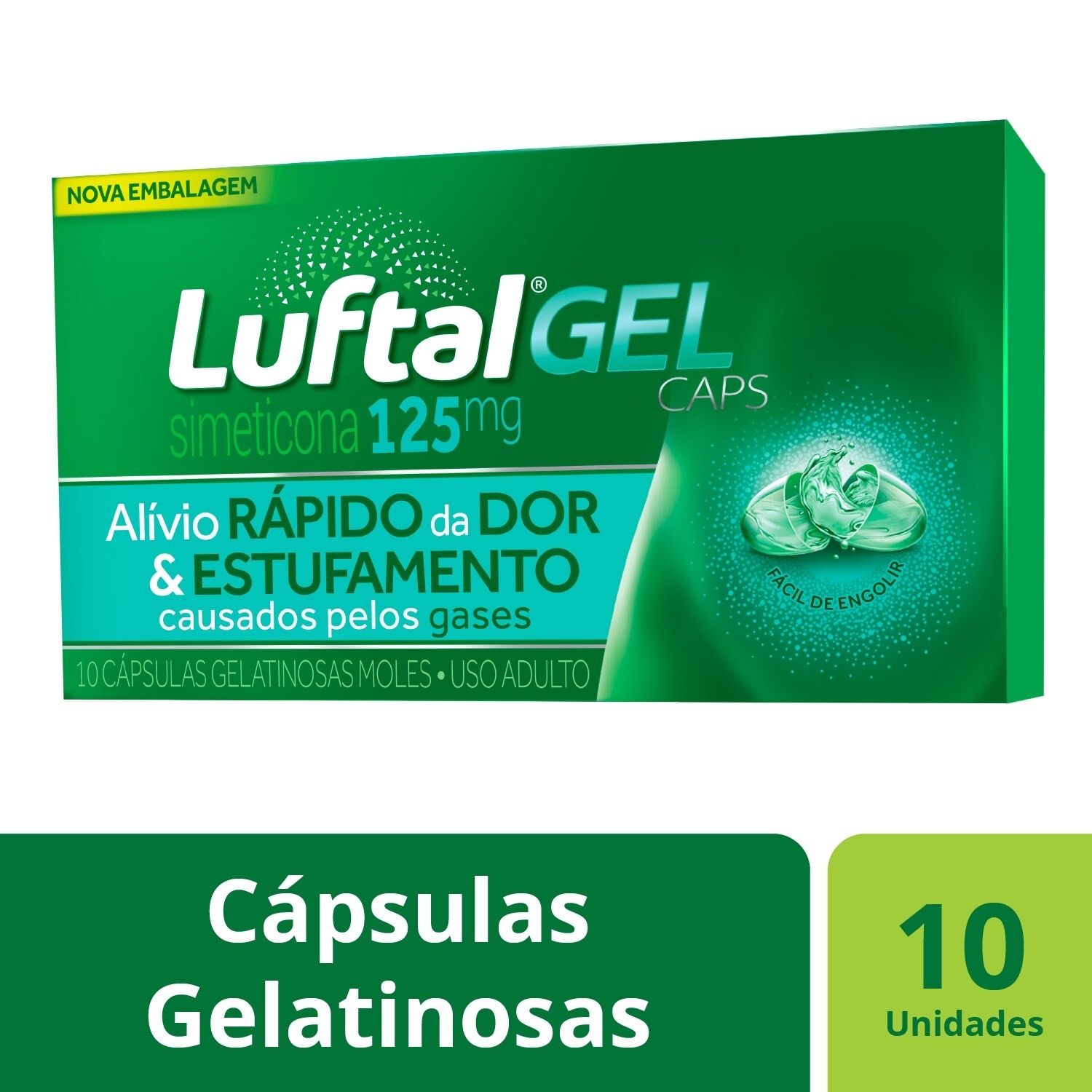 Luftal Gel Caps 125mg 10 Capsulas