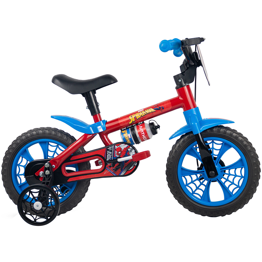 Bicicleta Infantil Aro 12 Nathor Spider Man Freio Tambor - Vermelho/Azul