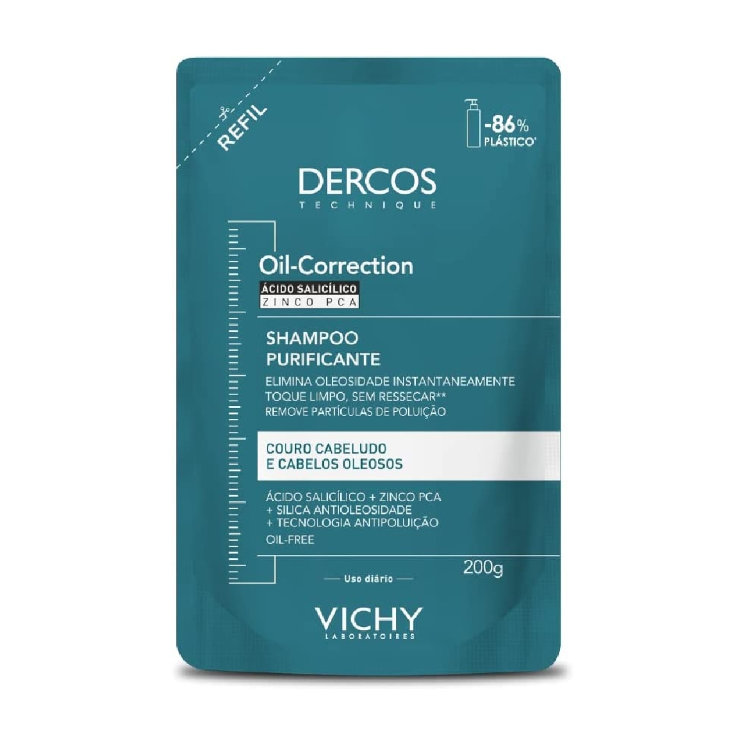 Refil Shampoo Dercos Vichy Oil-Correction 200g