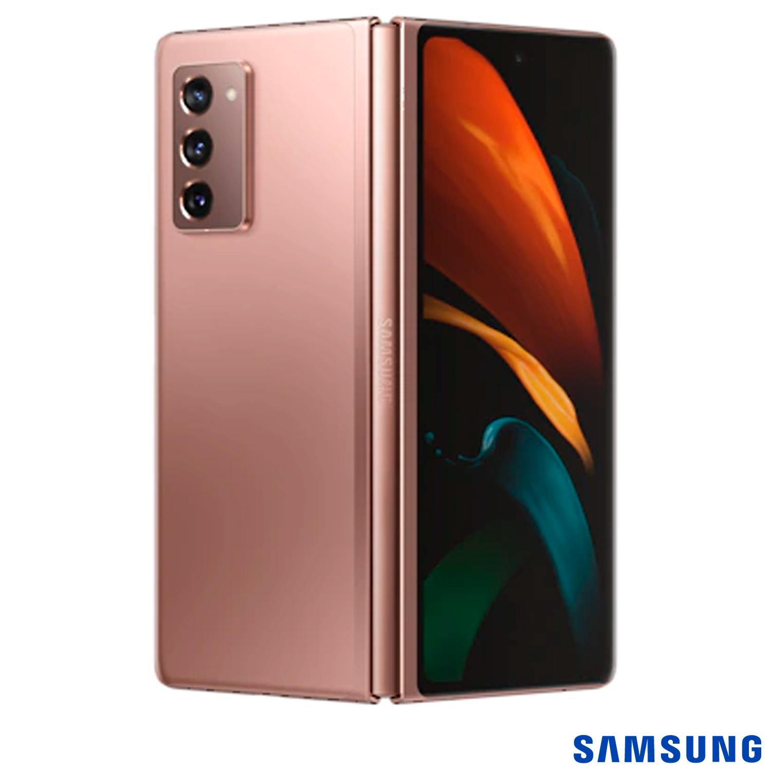 Samsung Galaxy Z Fold2 Mystic Bronze, Tela Dobrável 7.6´´ + 6.2´´, 5G, 256GB, Câmera Tripla 12MP+12MP+12MP - SM-F91