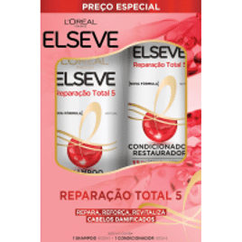 Kit L'Oréal Paris Shampoo 400ml + Condicionador 400ml Elseve Reparação Total 5