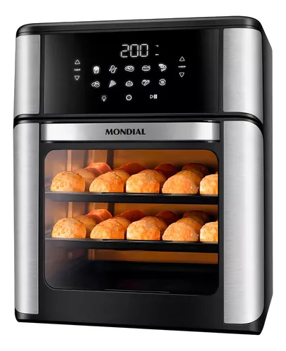 Fritadeira Elétrica sem Óleo/Air Fryer Mondial Forno Oven 12L - AFON-12L-BI