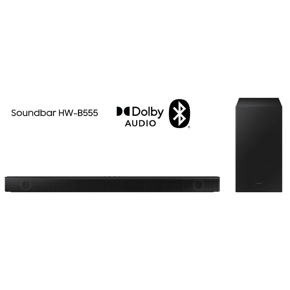 Soundbar Samsung HWB555, 2.1 Canais Wireless, Dolby Digital 2.0, Modo Game, Multiconexão por Bluetooth