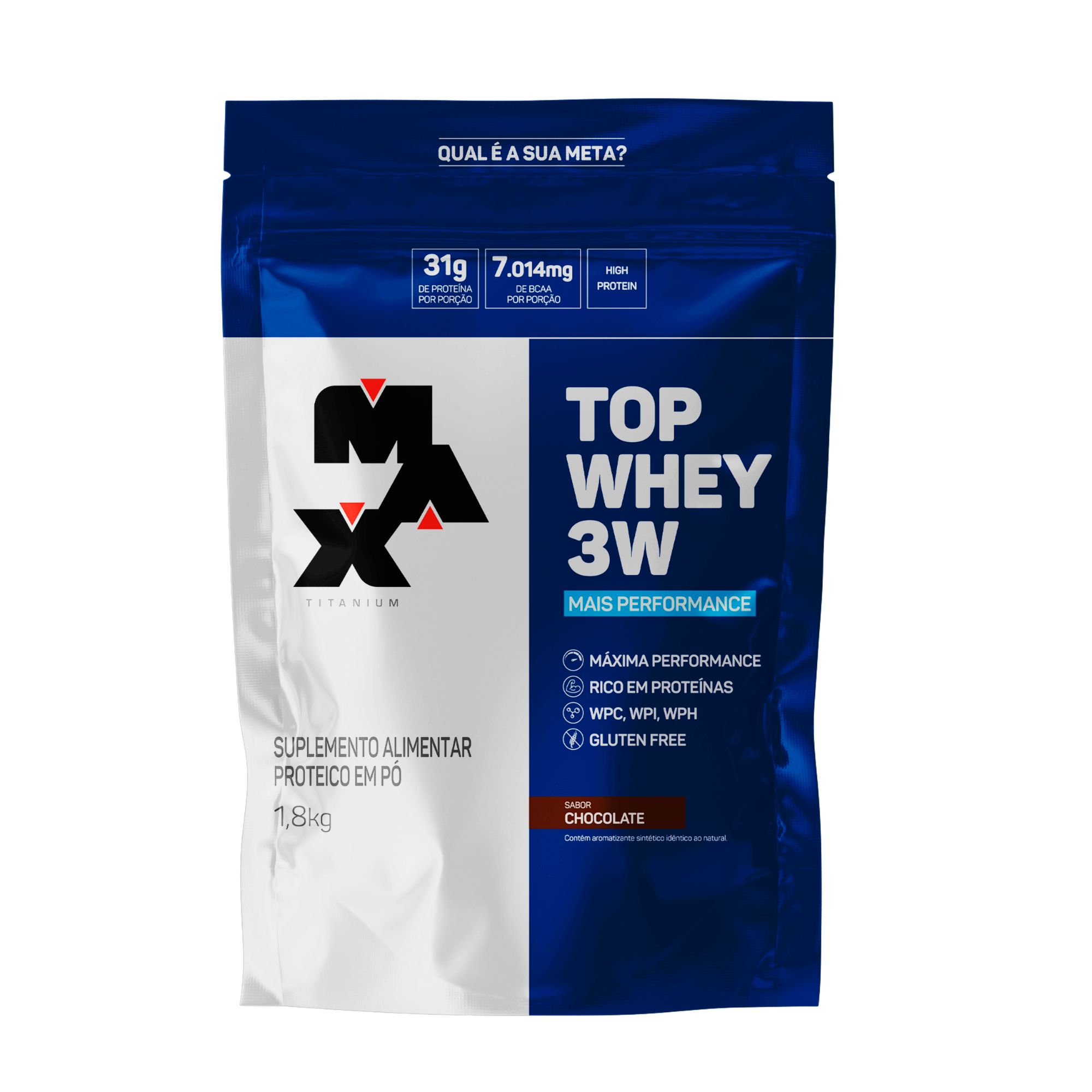 Top whey 3w mais performance - 1,8KG Max Titanium