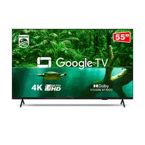 Smart TV Philips 55" DLED UHD 55PUG7408, Google TV, Wi-Fi Integrado, Bluetooth, HDR, USB, HDMI, Bordas Ultrafinas