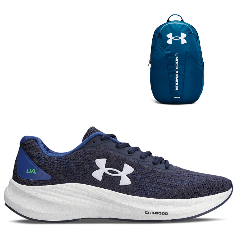 Kit Under Armour Tênis de Corrida Charged Starlight e Mochila Hustle Lite Azul