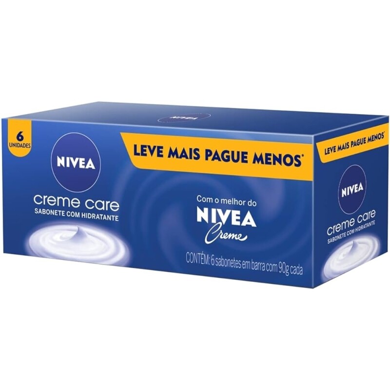 Sabonete em Barra Corporal Nivea Creme Care - 90g 6 Unidades