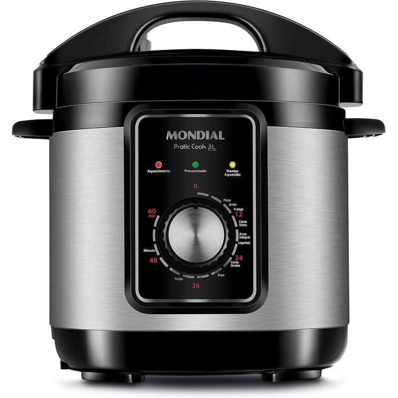 Panela de Pressão Elétrica Mondial Pratic Cook 3L Inox - PE-47